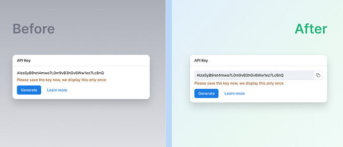 API Key Copy Support