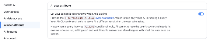 AI user attribute setting