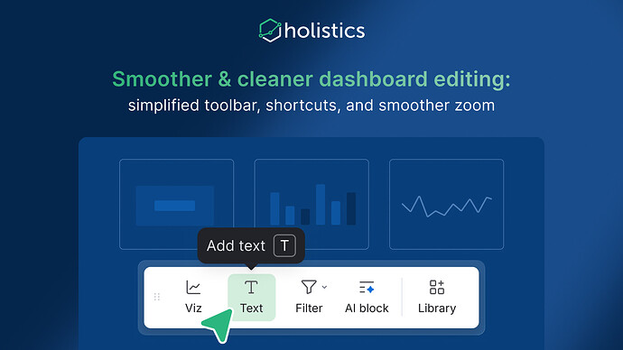 Updated floating toolbar in the dashboard editor