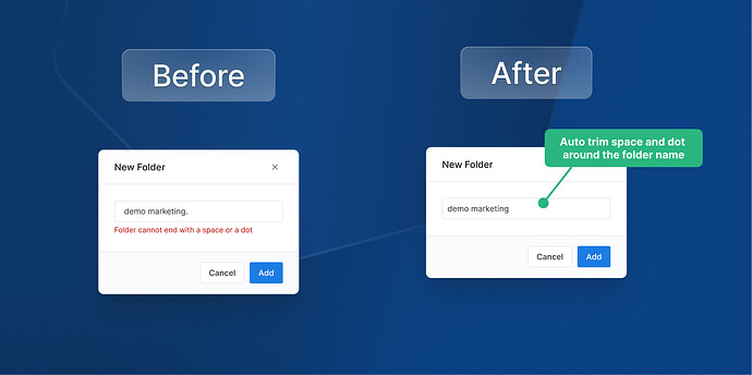 UX roundup - folder name formating