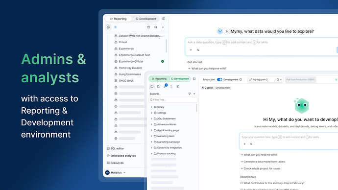 Admins and analysts navigation