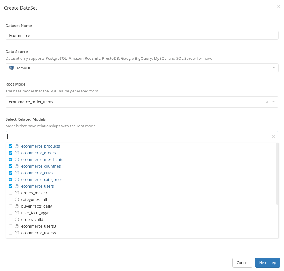 Holistics Datasets now are much more powerful without root model ...